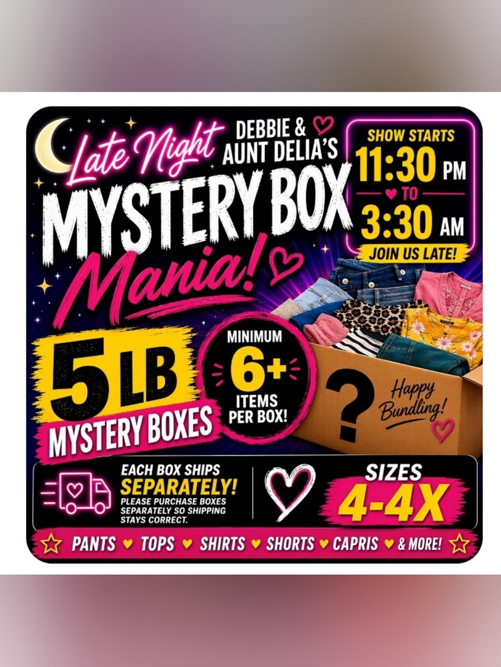 SIZE 16. . BOX 1  Late Night Mystery Box Mania